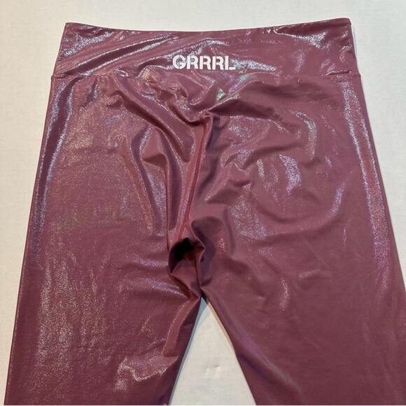 grrrl Leggings Metallic Purple/Pink Iridescent Print, Size "SAM" workout gym - Picture 7 of 15